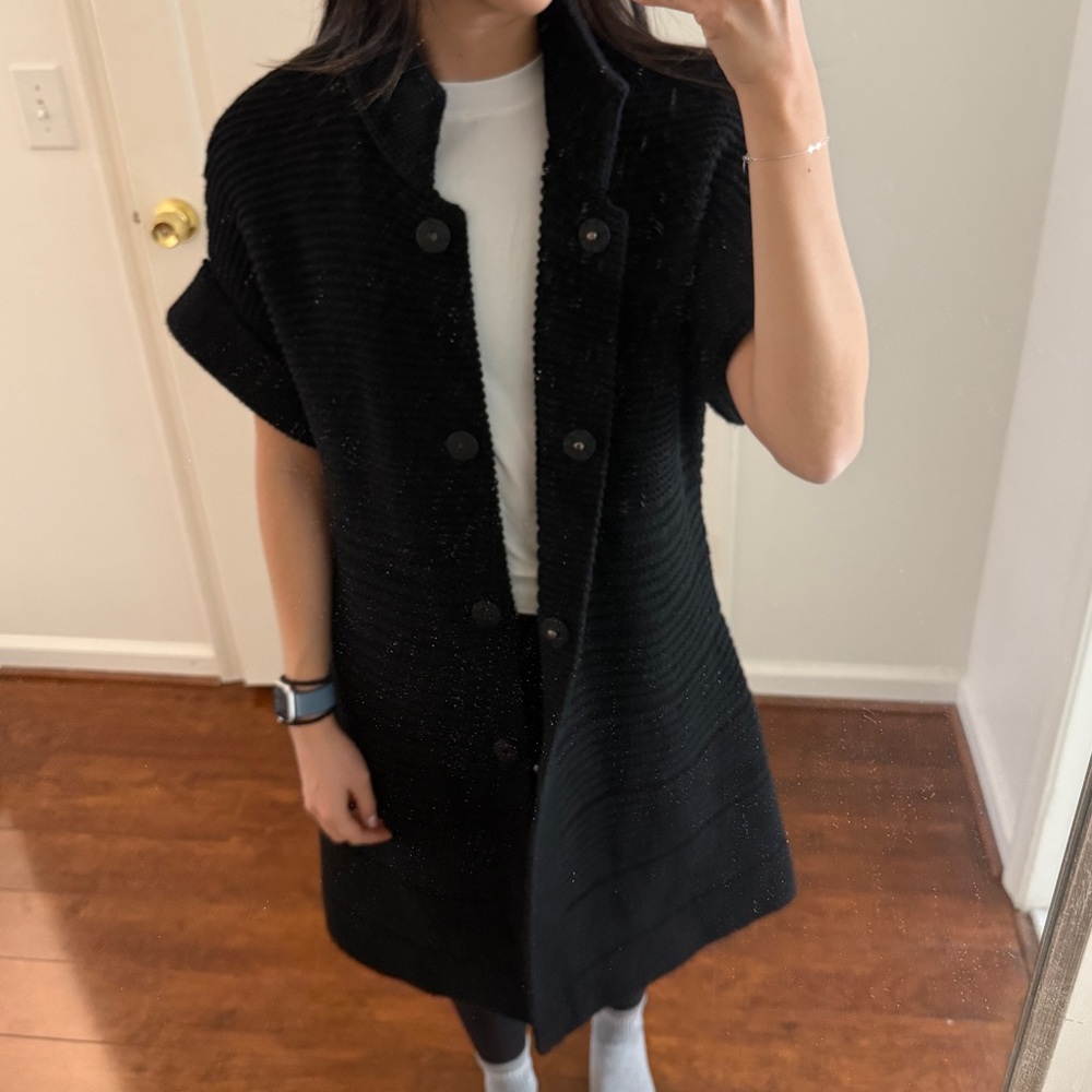 Lafayette 148 Short Sleeve Cardigan Sweater